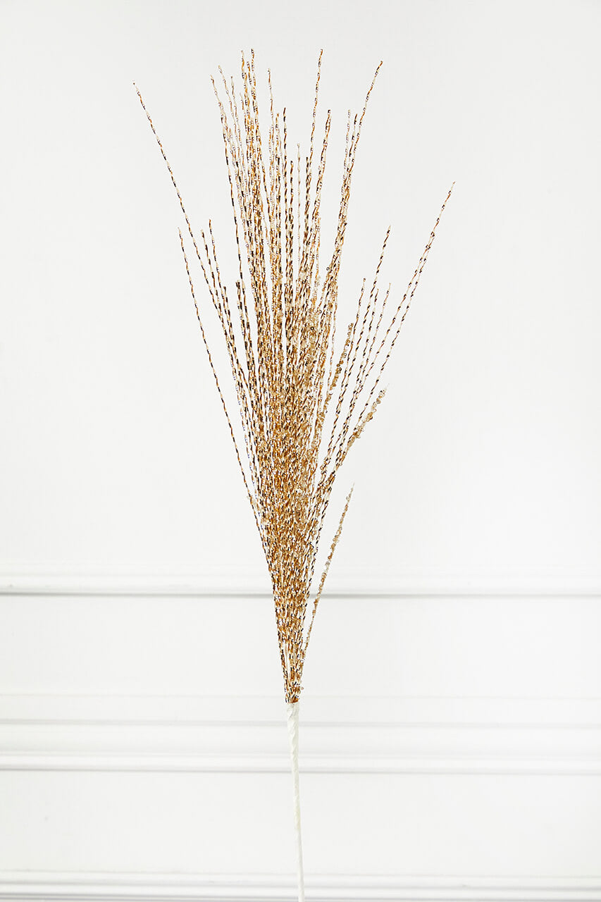 33 Inch Beaded Curly Rain Spray Champagne Holiday Decoration