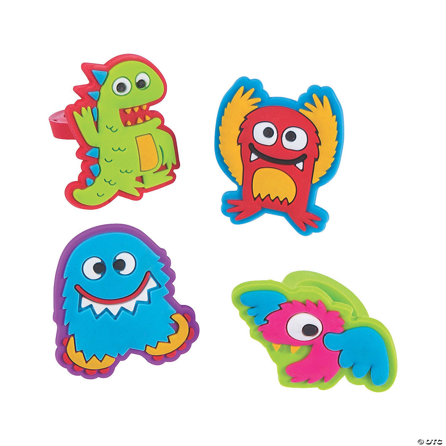 Cute Monster Rings - 12 Pc.
