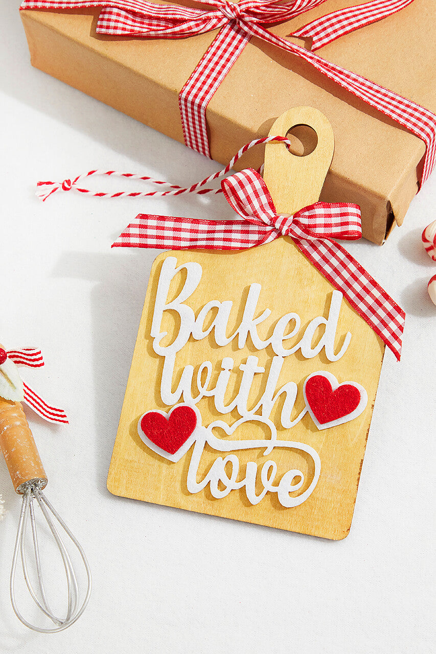 8? “Baked With Love” Chopping Board Ornament Kitchen Holiday Décor