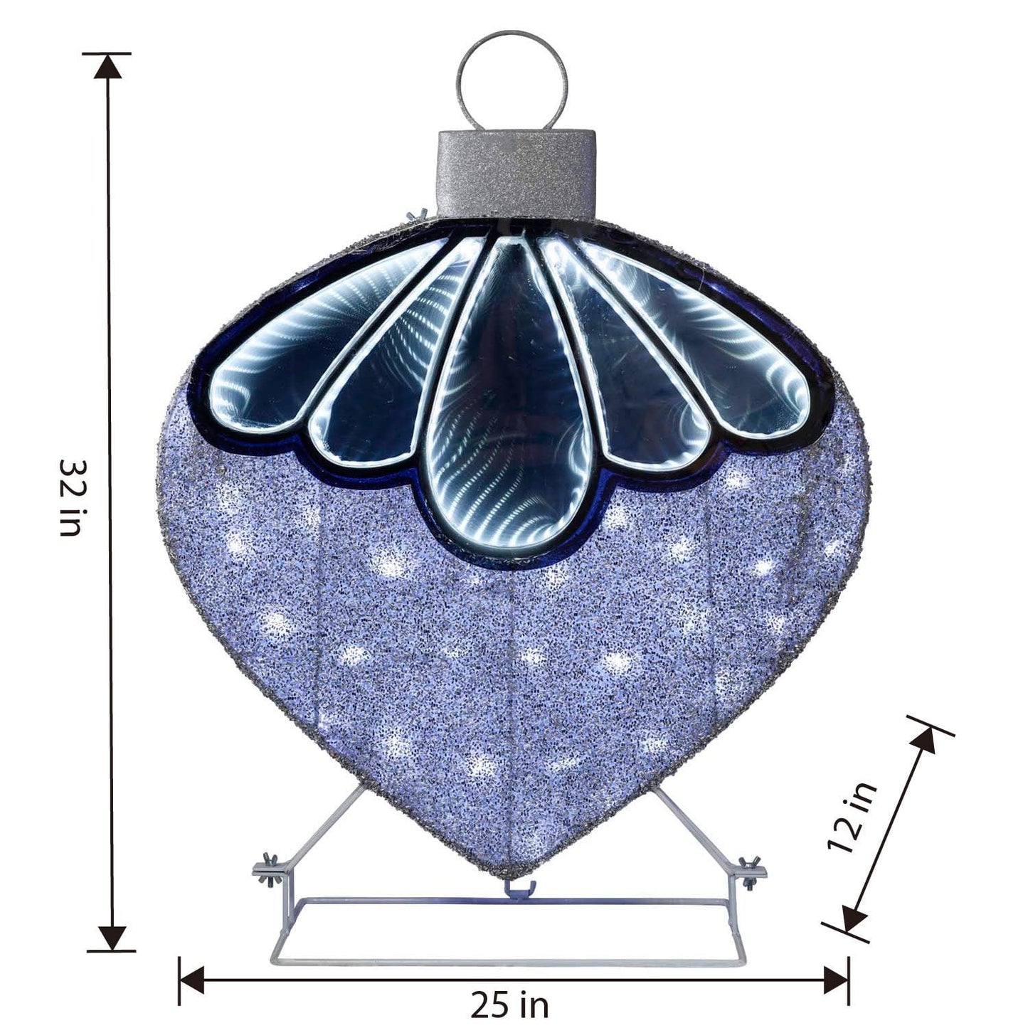 Member's Mark 32" Pre-Lit Silver Infinity Light Ornament Decor | USA Decoration®