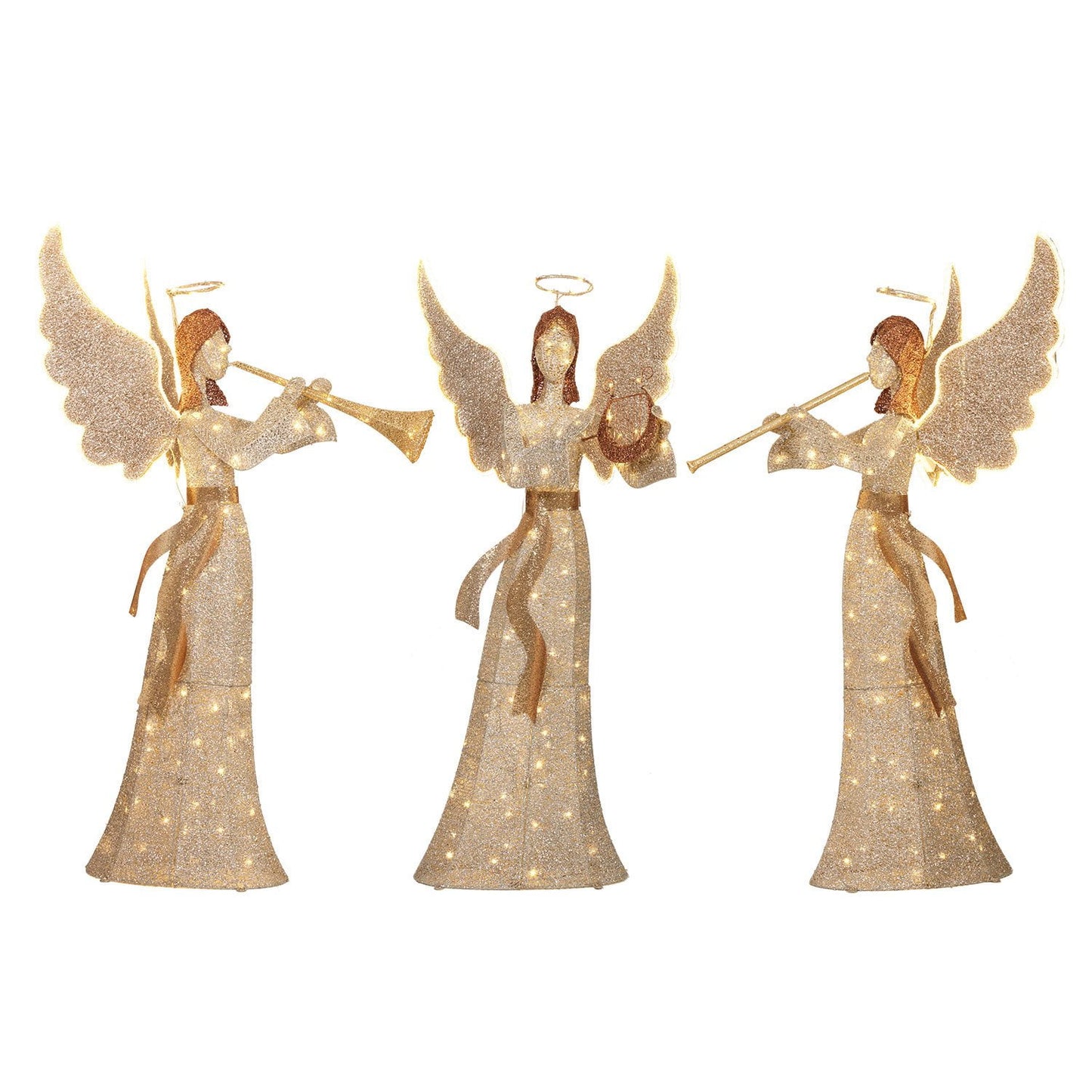Member's Mark Pre-Lit Twinkling Angels, Set of 3 | USA Decoration®