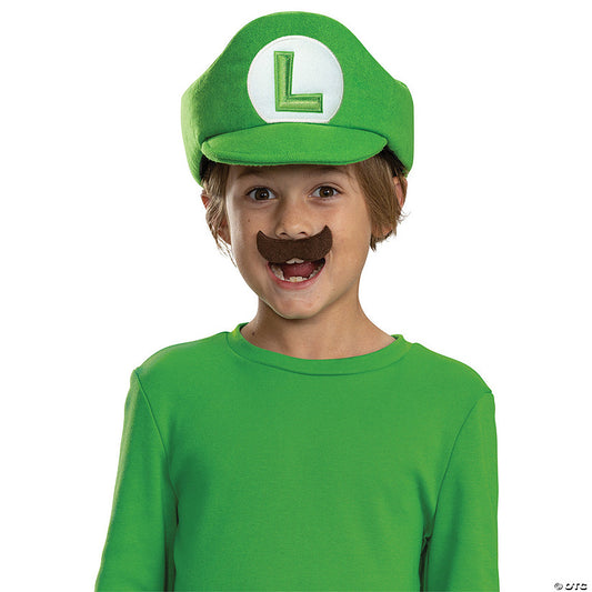 Kids Super Mario Bros.™ Elevated Luigi Hat Mustache Costume Accessory | USA Decoration®