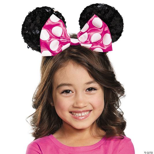 Girl's Pink Minnie Mouse Sequin Ears | USA Decoration®