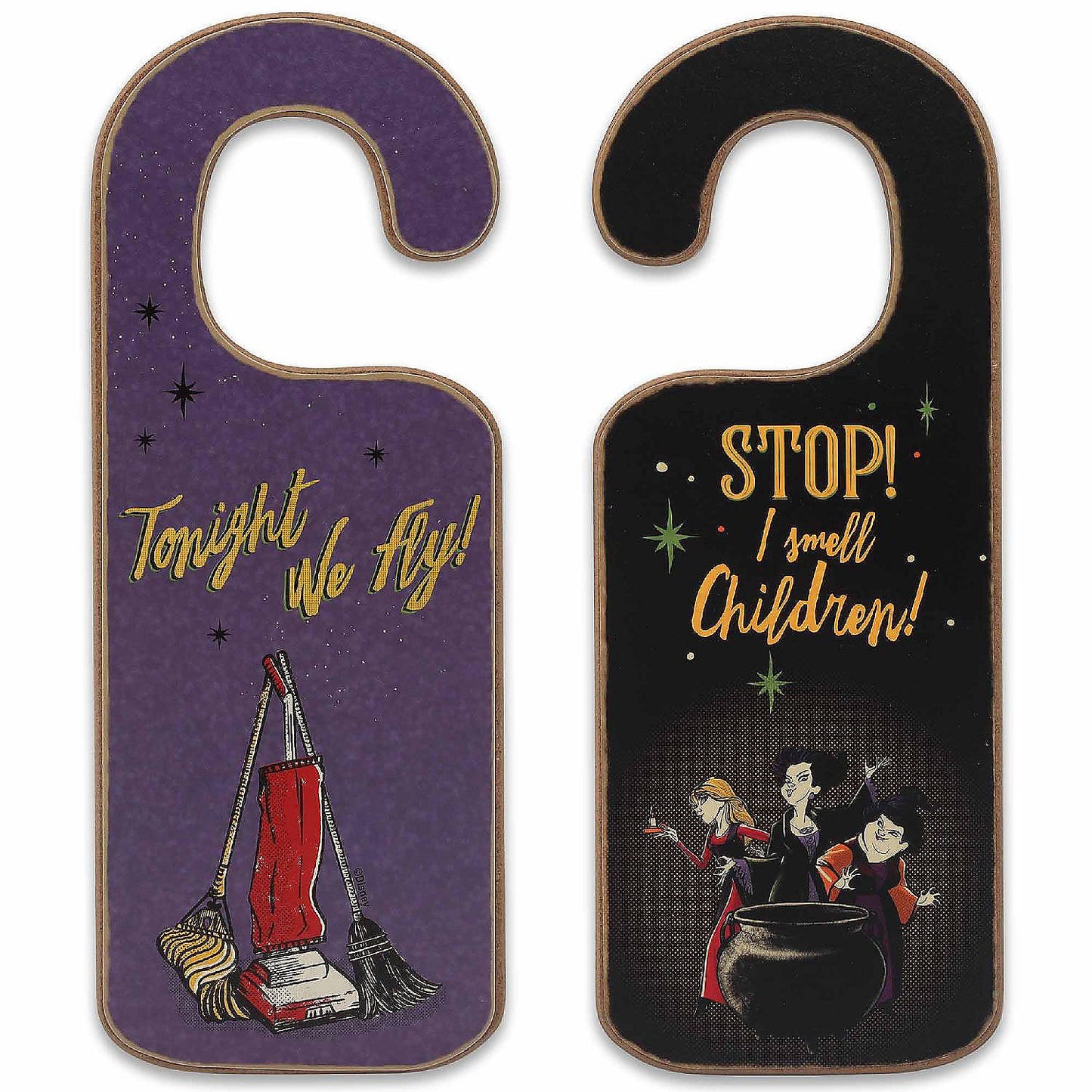 Disney 1x4 Disney Hocus Pocus I Smell Children & Tonight We Fly Wood Door Hanger