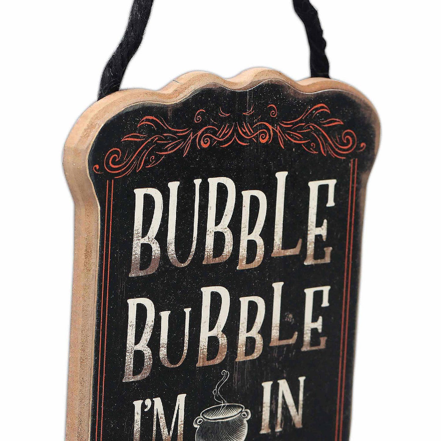 Disney 5x3 Disney Hocus Pocus Bubble Bubble I'm in Trouble Hanging Wood Wall Decor | USA Decoration®