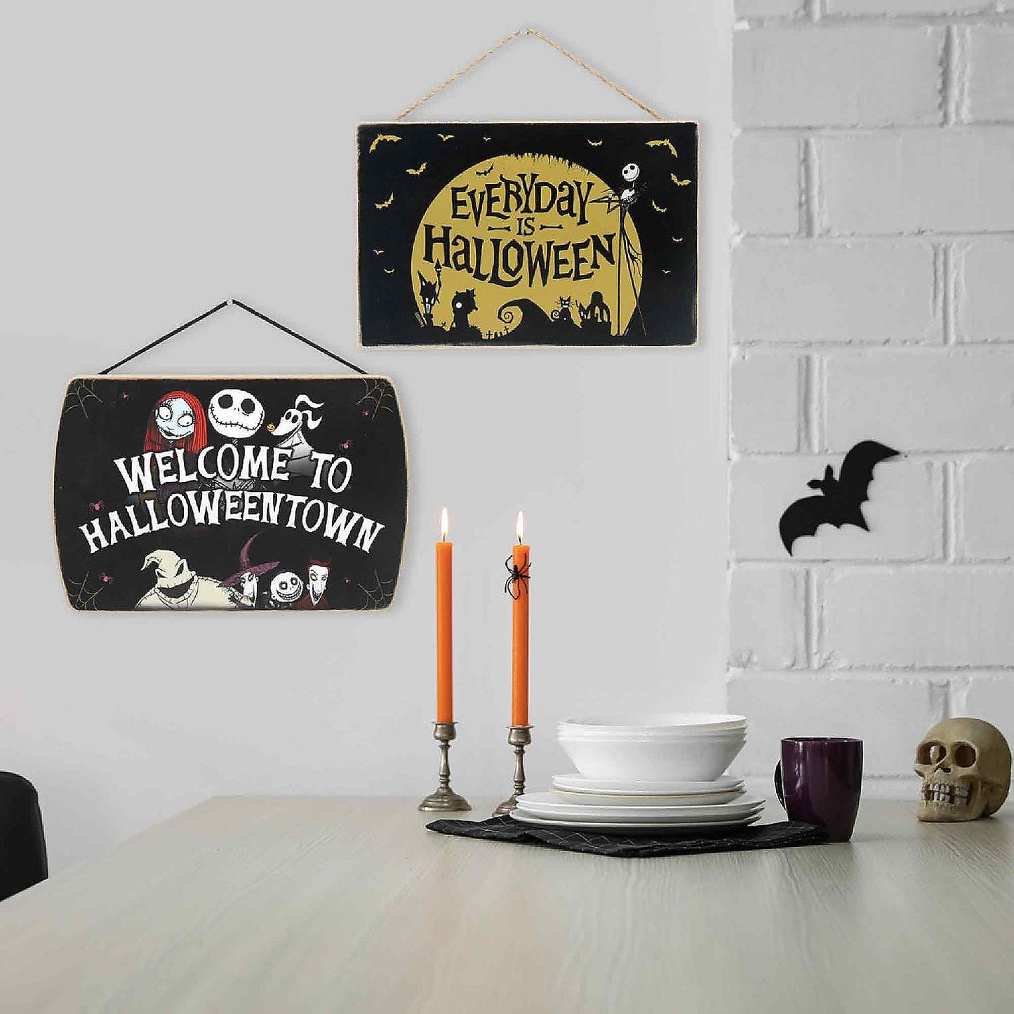 Disney 5x8 Disney Tim Burton's The Nightmare Before Christmas Everyday is Halloween Hanging Wood Wall Decor | USA Decoration®