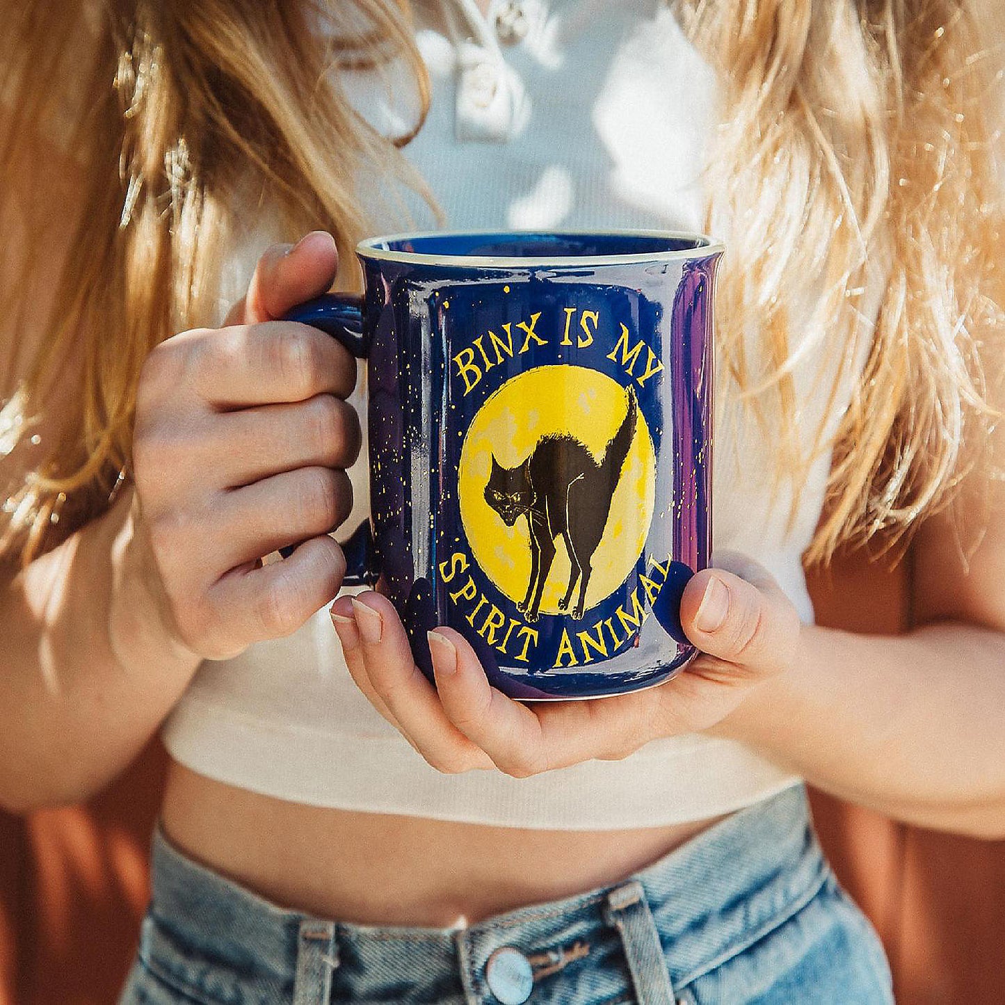 Disney Hocus Pocus "Binx Is My Spirit Animal" Ceramic Camper Mug 20 Ounces | USA Decoration®