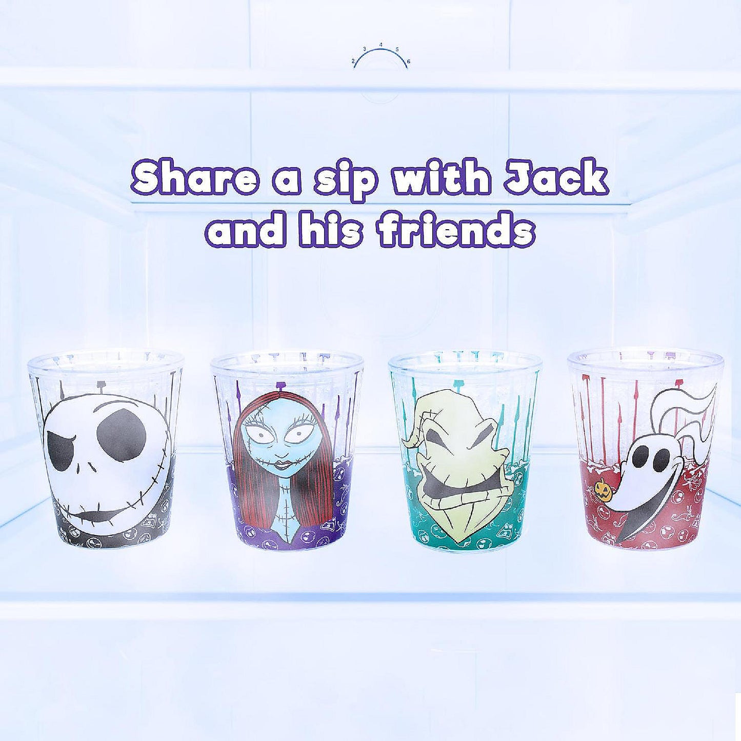 Disney Nightmare Before Christmas Faces 1.5-Ounce Freeze Gel Mini Cups Set of 4 | USA Decoration®