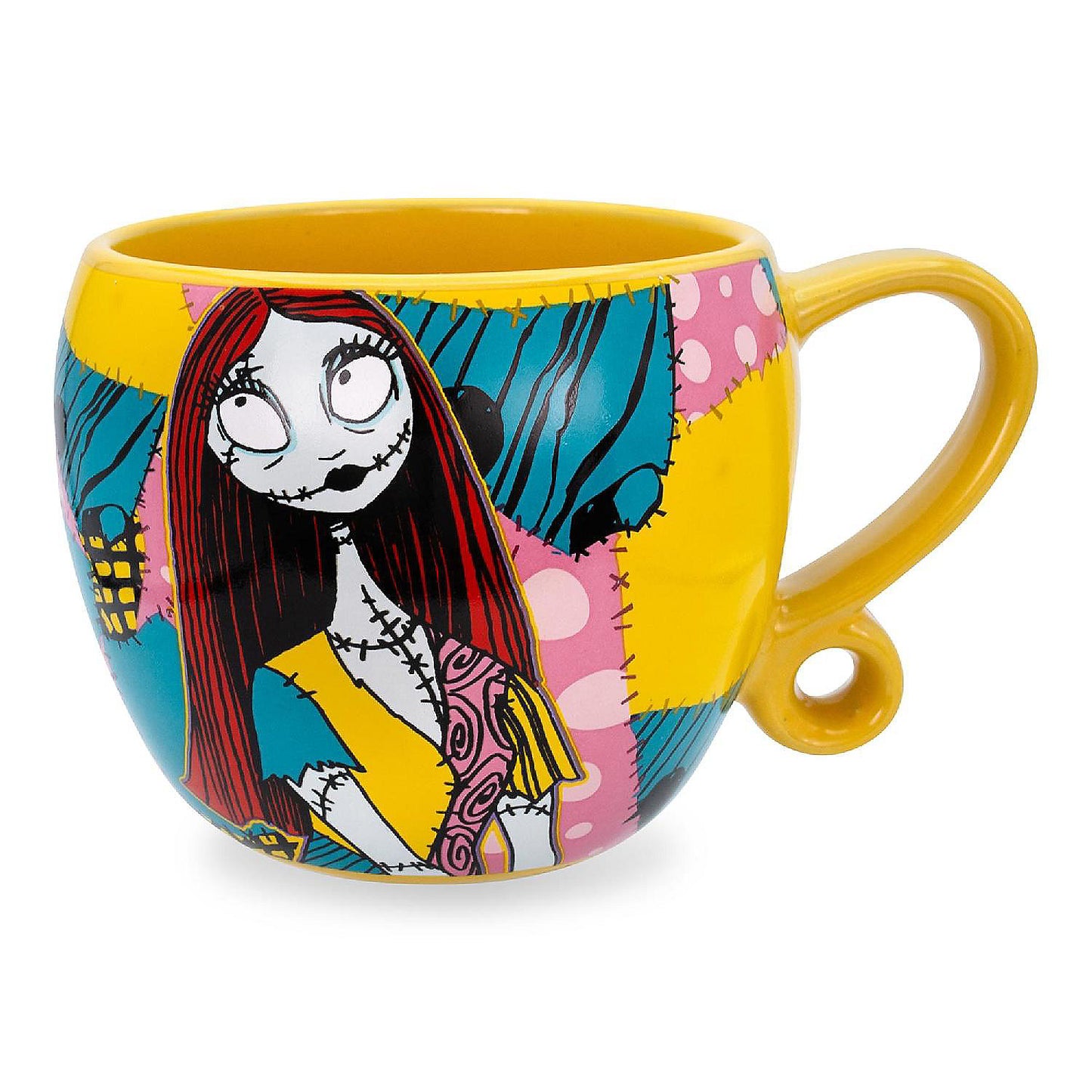 Disney Nightmare Before Christmas Jack and Sally Patchwork Sculpted Ceramic Mug | USA Decoration®
