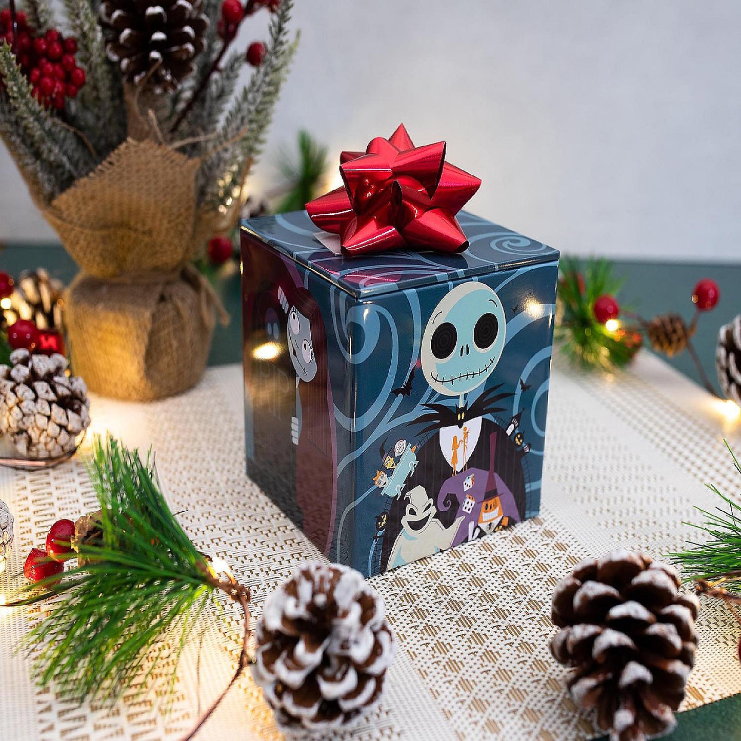Disney Nightmare Before Christmas Jack Skellington Tin Storage Box 4 Inches | USA Decoration®