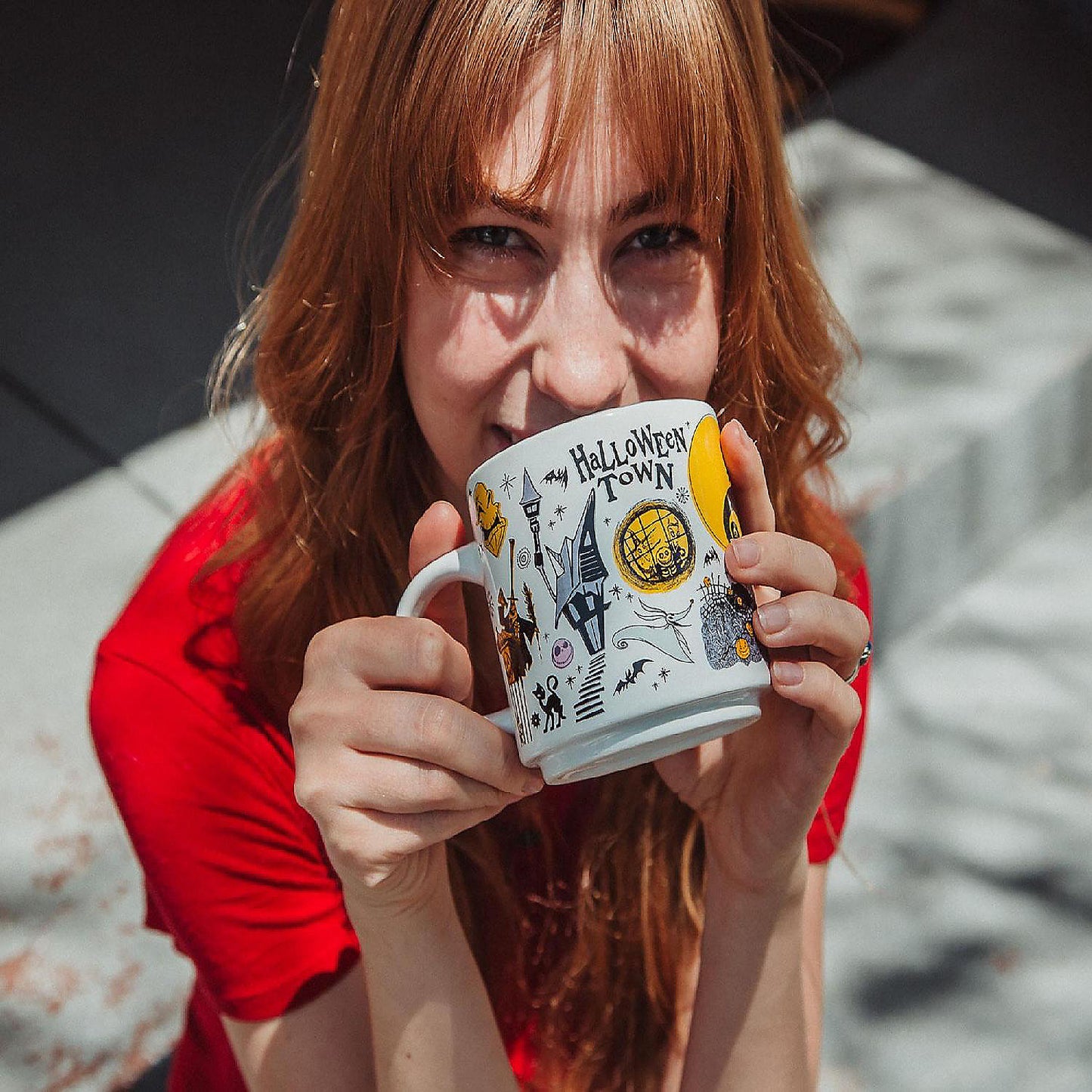 Disney The Nightmare Before Christmas Allover Icons Ceramic Stacking Mug Holds 13 Ounces | USA Decoration®