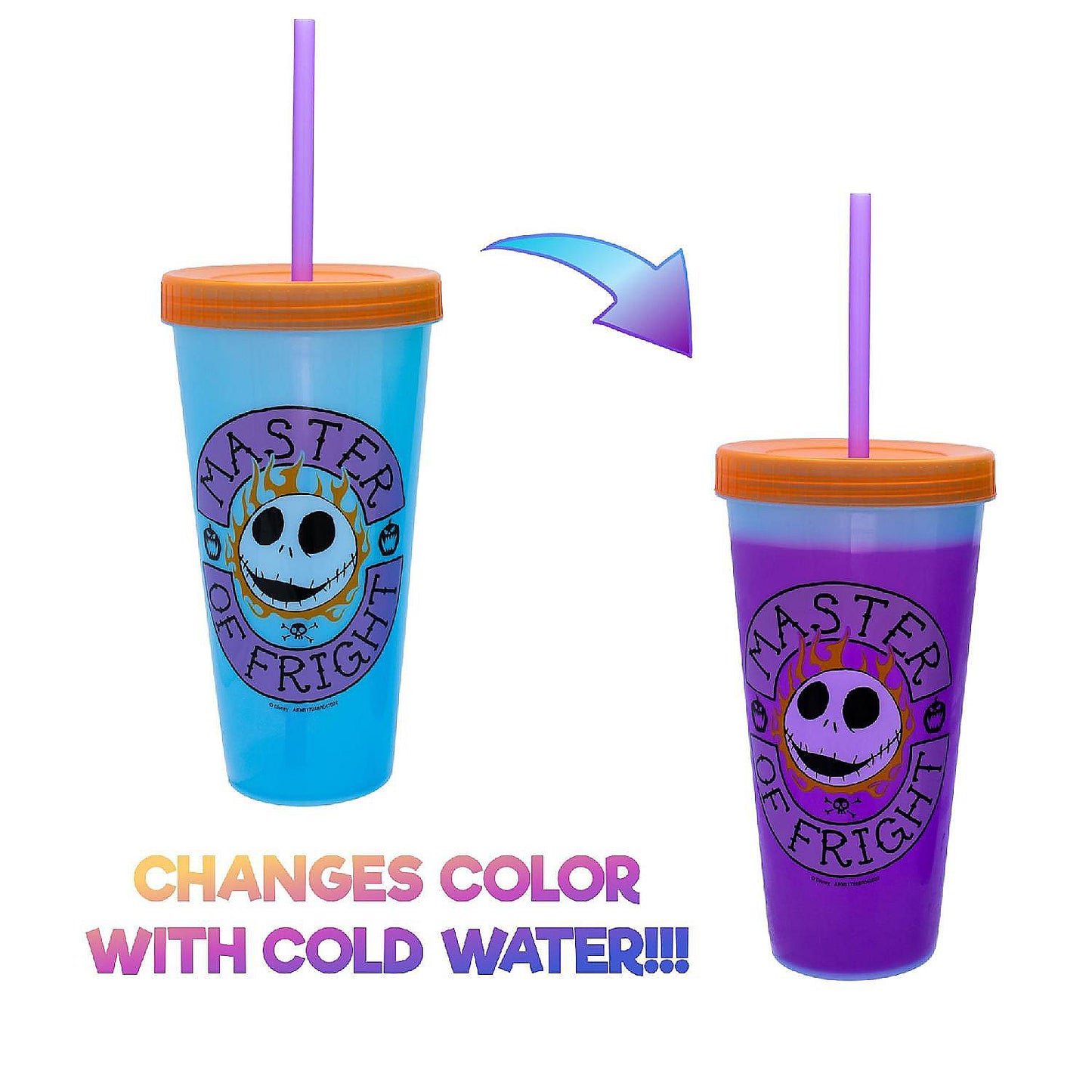 Disney The Nightmare Before Christmas Color-Changing Plastic Tumblers Set of 4 | USA Decoration®