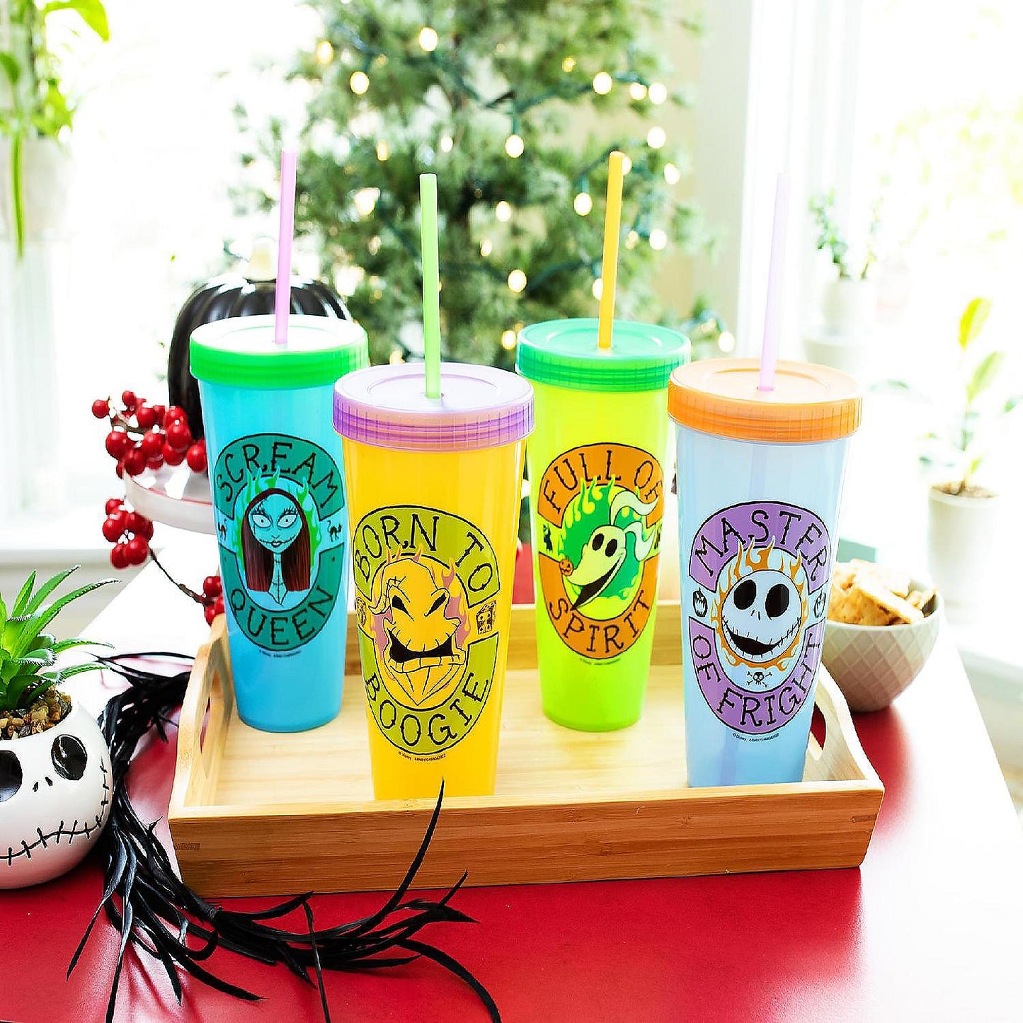 Disney The Nightmare Before Christmas Color-Changing Plastic Tumblers Set of 4 | USA Decoration®