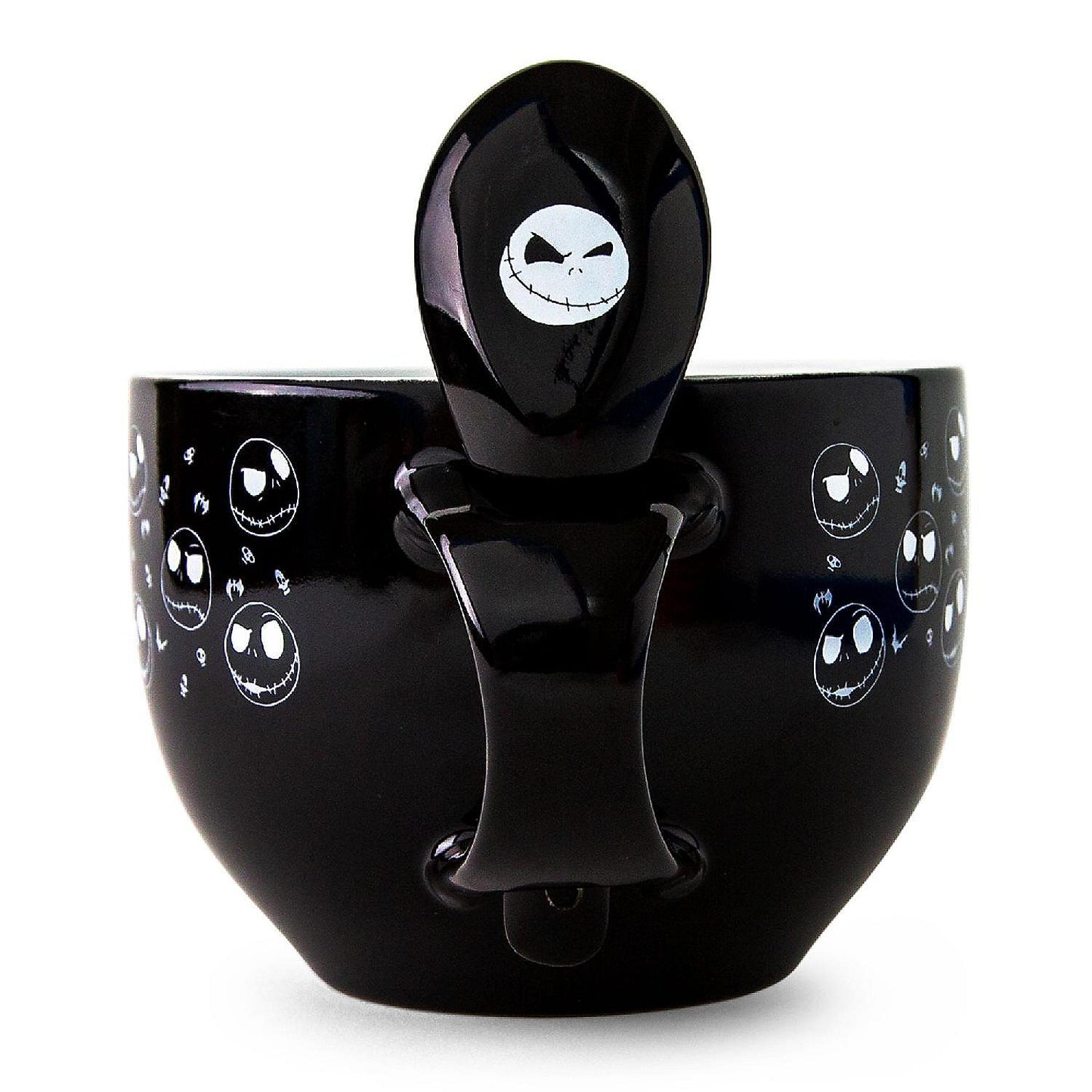 Disney The Nightmare Before Christmas Cross Bones Ceramic Soup Mug With Spoon | USA Decoration®