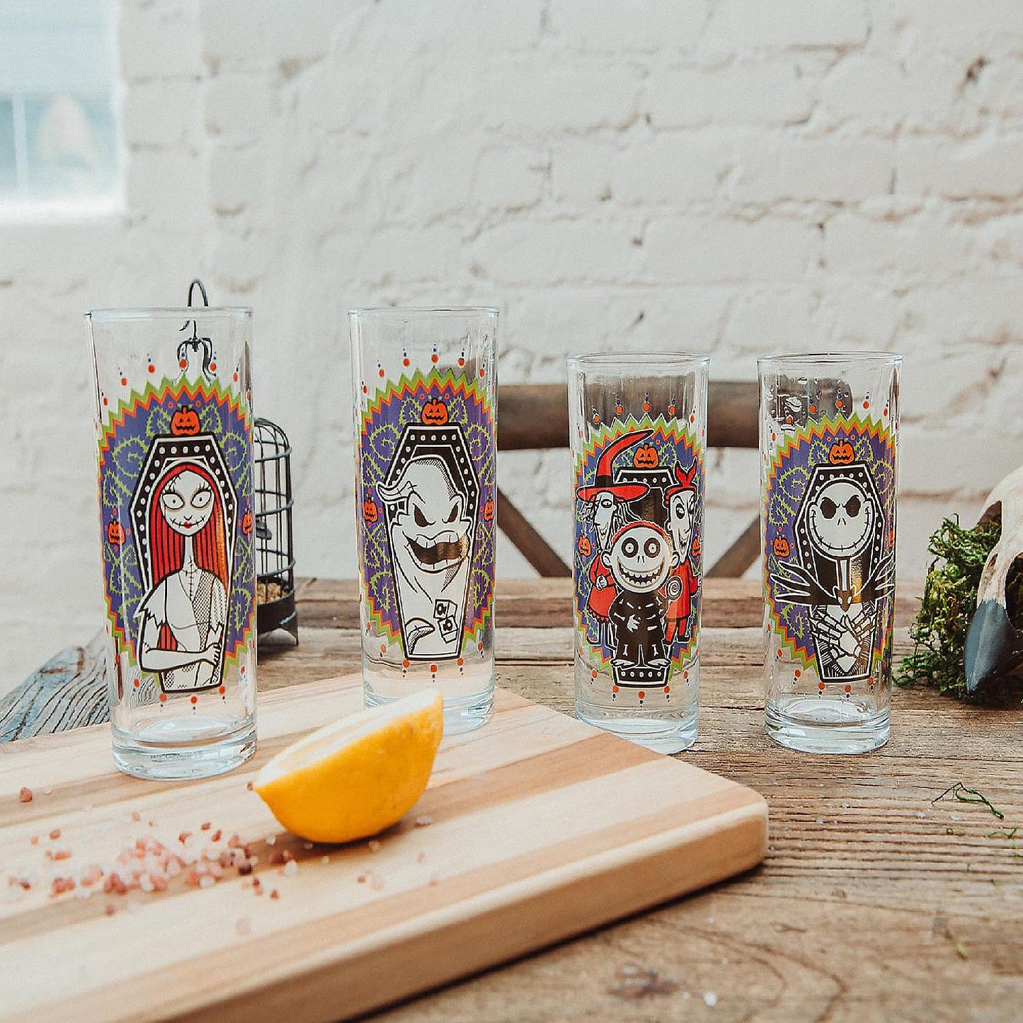 Disney The Nightmare Before Christmas Day of the Dead Tumbler Glasses Set of 4 | USA Decoration®