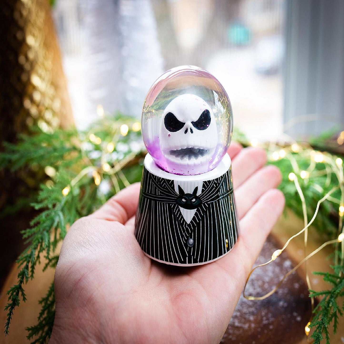 Disney The Nightmare Before Christmas Jack 3-Inch Mini Light-Up Snow Globe | USA Decoration®