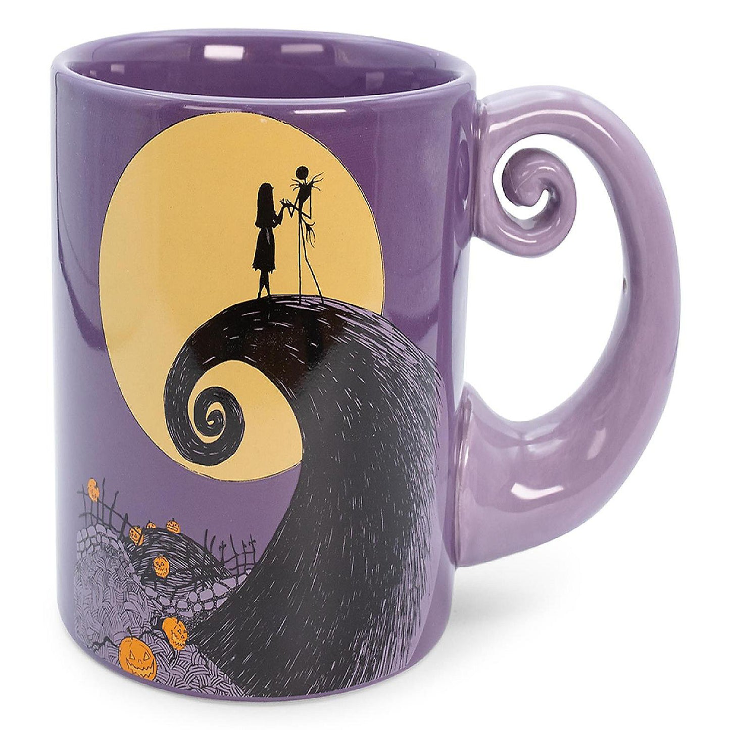 Disney The Nightmare Before Christmas Jack Sally Spiral Handle Ceramic Mug | USA Decoration®