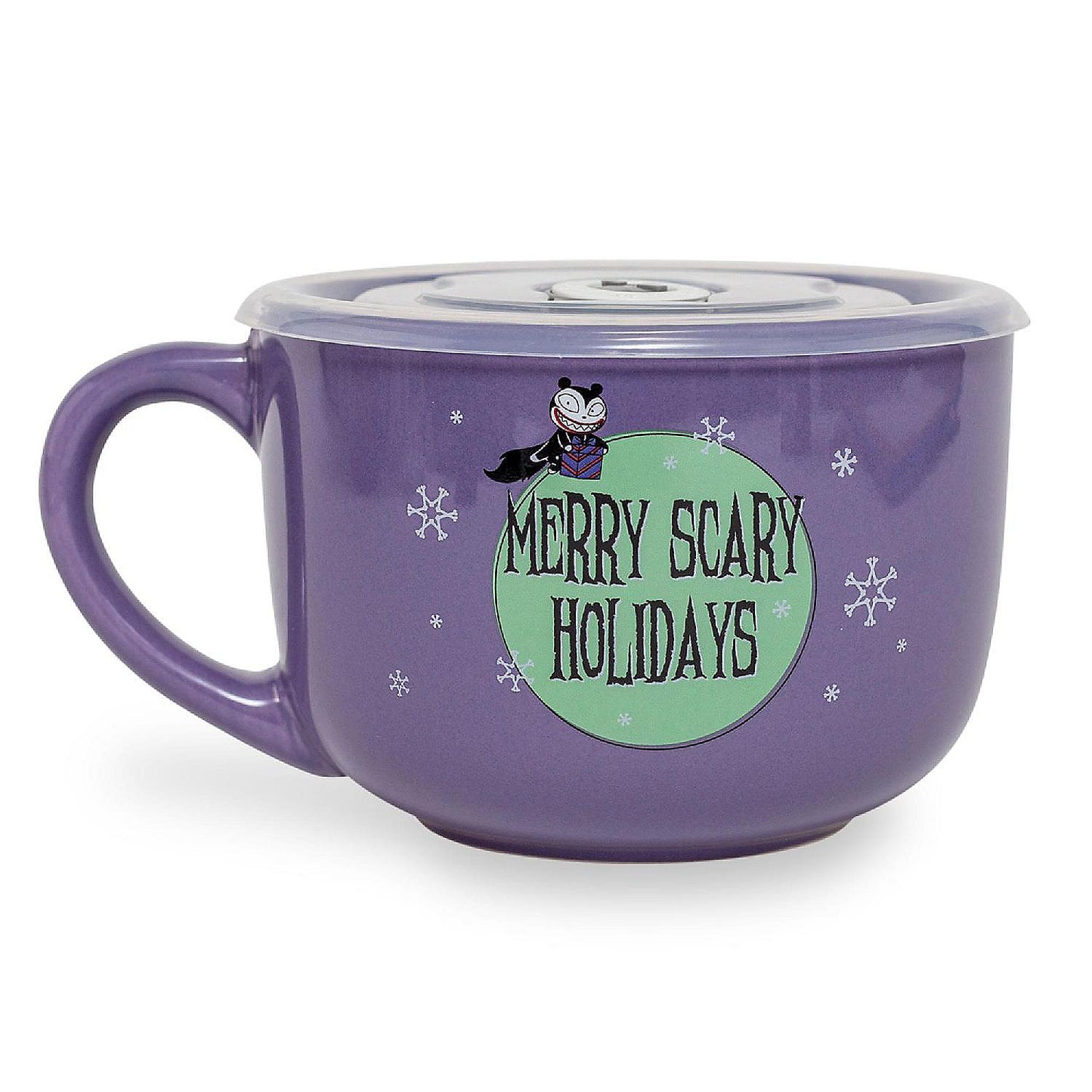 Disney The Nightmare Before Christmas "Merry Scary" Ceramic Soup Mug With Lid | USA Decoration®