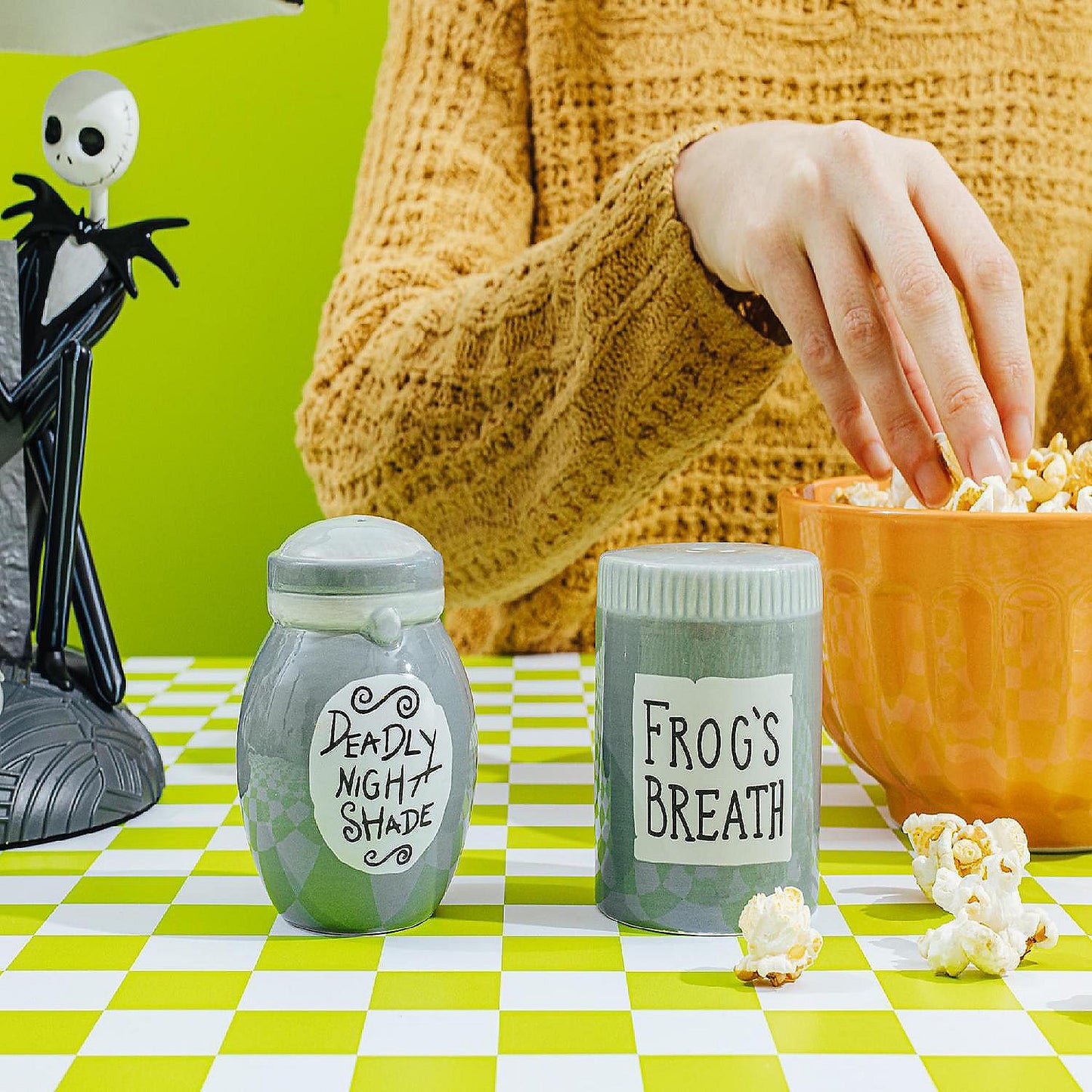 Disney The Nightmare Before Christmas Sally Jars Salt and Pepper Shaker Set 3H x 2.25W x 2.25L Inches | USA Decoration®