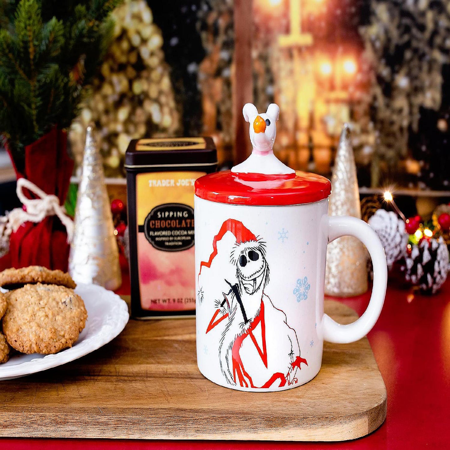 Disney The Nightmare Before Christmas Santa Jack Ceramic Mug With Sculpted Lid | USA Decoration®