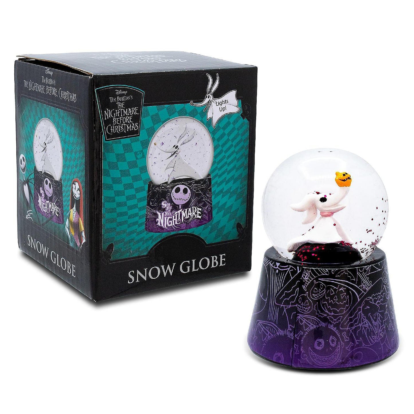 Disney The Nightmare Before Christmas Zero 3-Inch Mini Light-Up Snow Globe | USA Decoration®