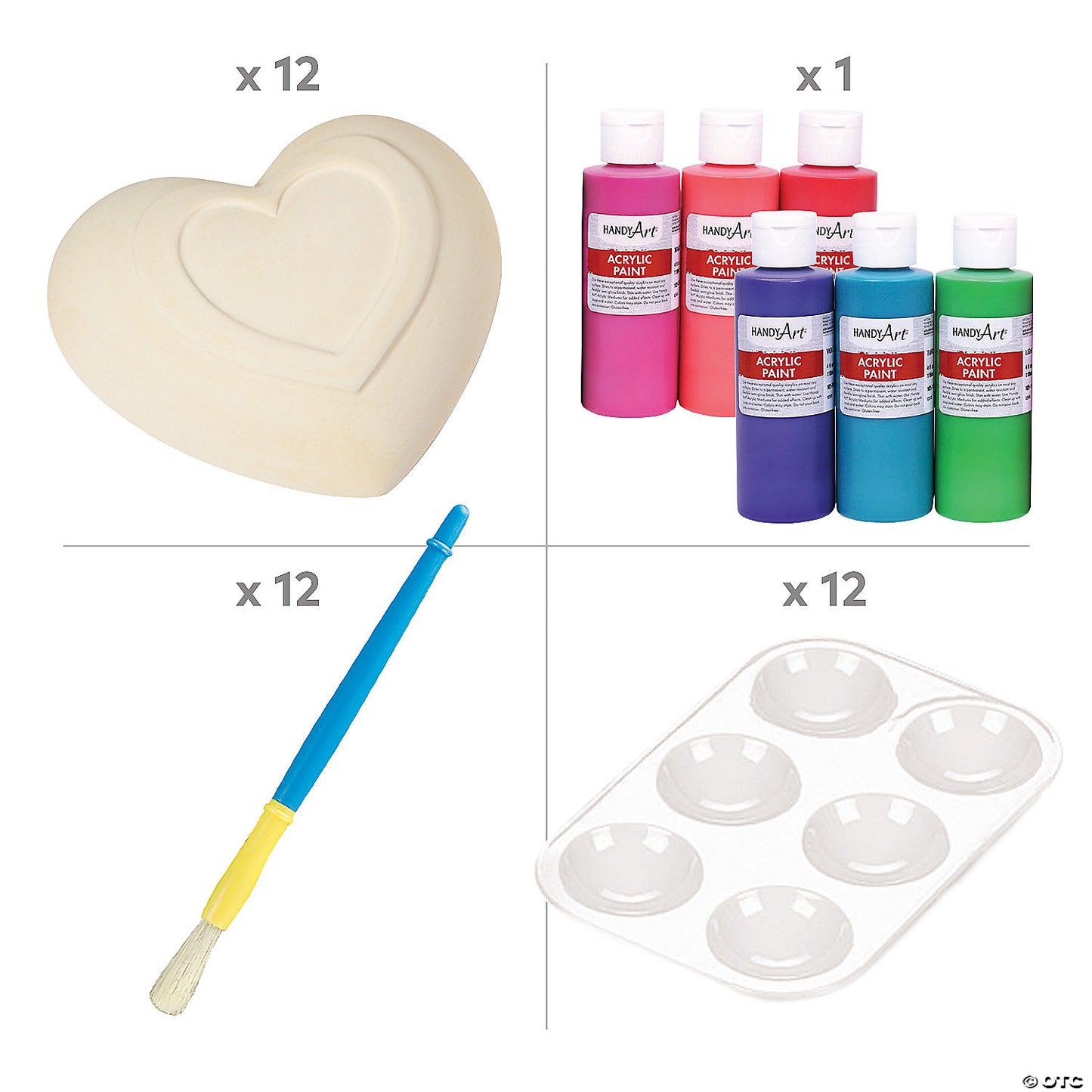 DIY Ceramic Heart Valentine Kit - Makes 12 | USA Decoration®