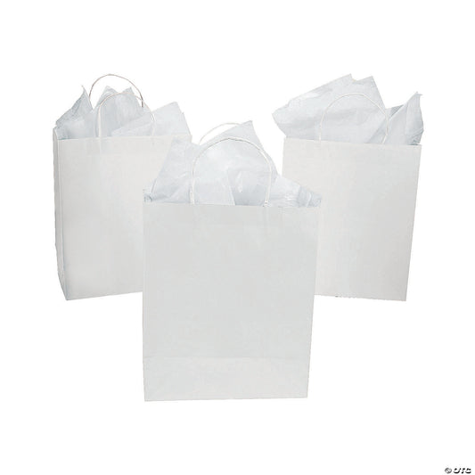 DIY Large White Gift Bags - 12 Pc.