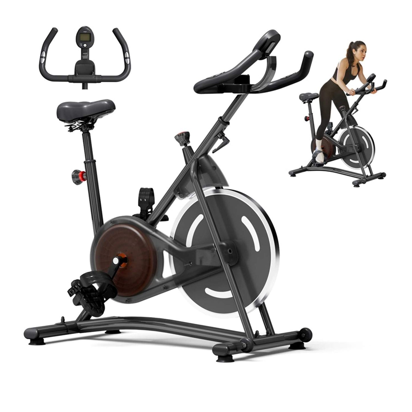 Exercise Bike for Home, Adjustable Stationary Indoor Cycling Bike with Digital Display & Smartphone Mount 34.25"x19.29"x39.37"