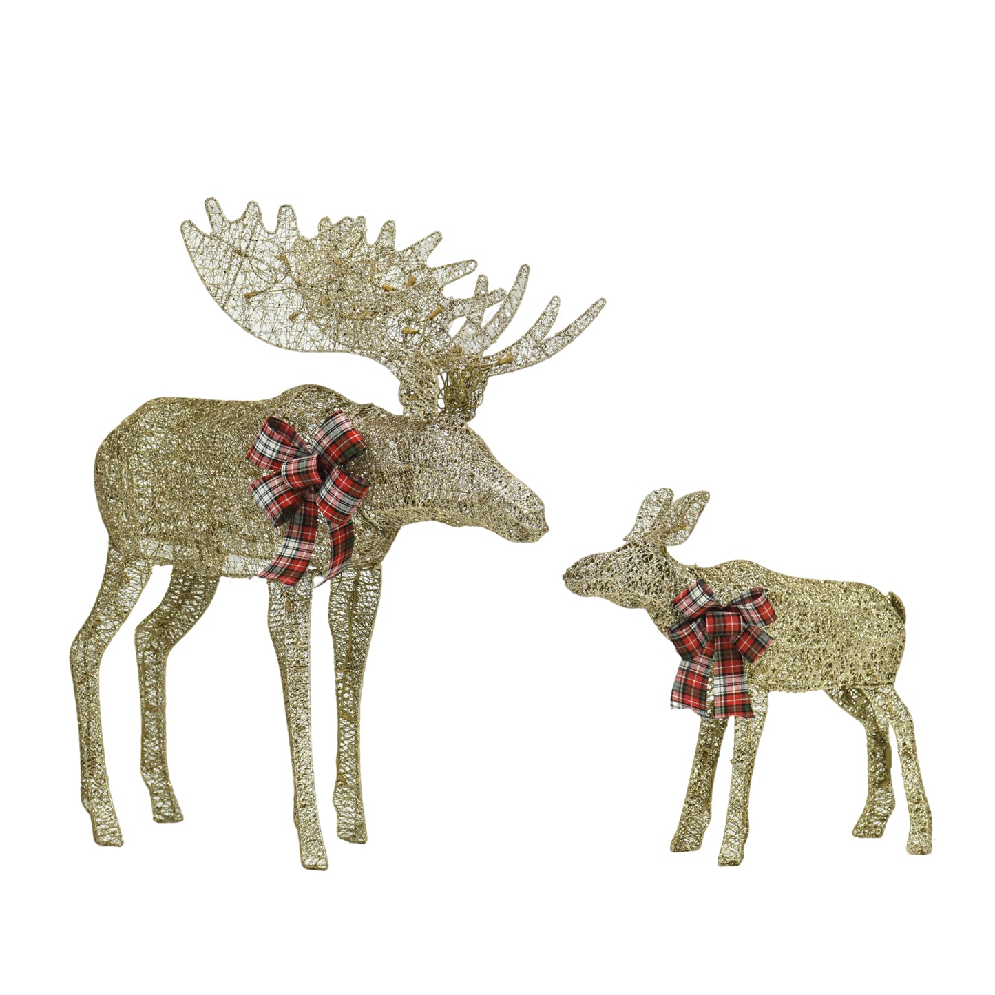 Champagne Cotton Rope Reindeer with 120L 50L LED Lights Holiday Decoration 24.61 x 16.14 x 10.04 Inches