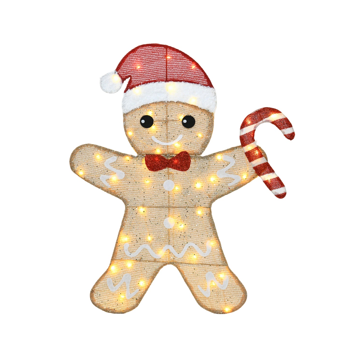 32 Inch Height Set of 2 Heart Shaped Gingerbread Men with Box Christmas Decoration