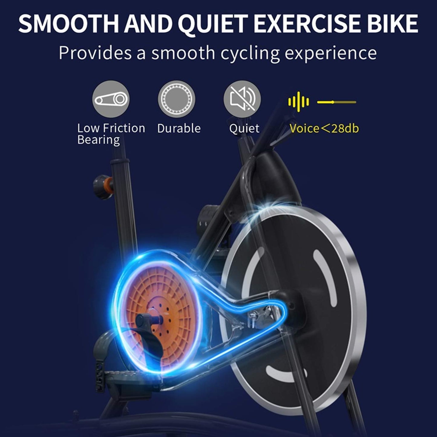 Exercise Bike for Home, Adjustable Stationary Indoor Cycling Bike with Digital Display & Smartphone Mount 34.25"x19.29"x39.37"