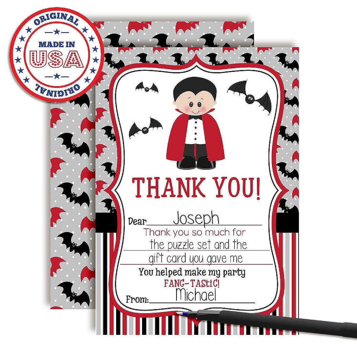 Dracula Birthday Thank You 20pc. by AmandaCreation | USA Decoration®