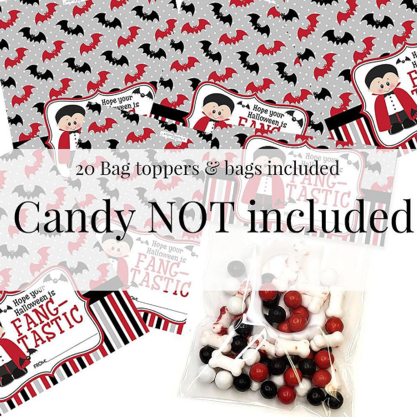 Dracula Halloween Bag Toppers 40pcs. by AmandaCreation | USA Decoration®