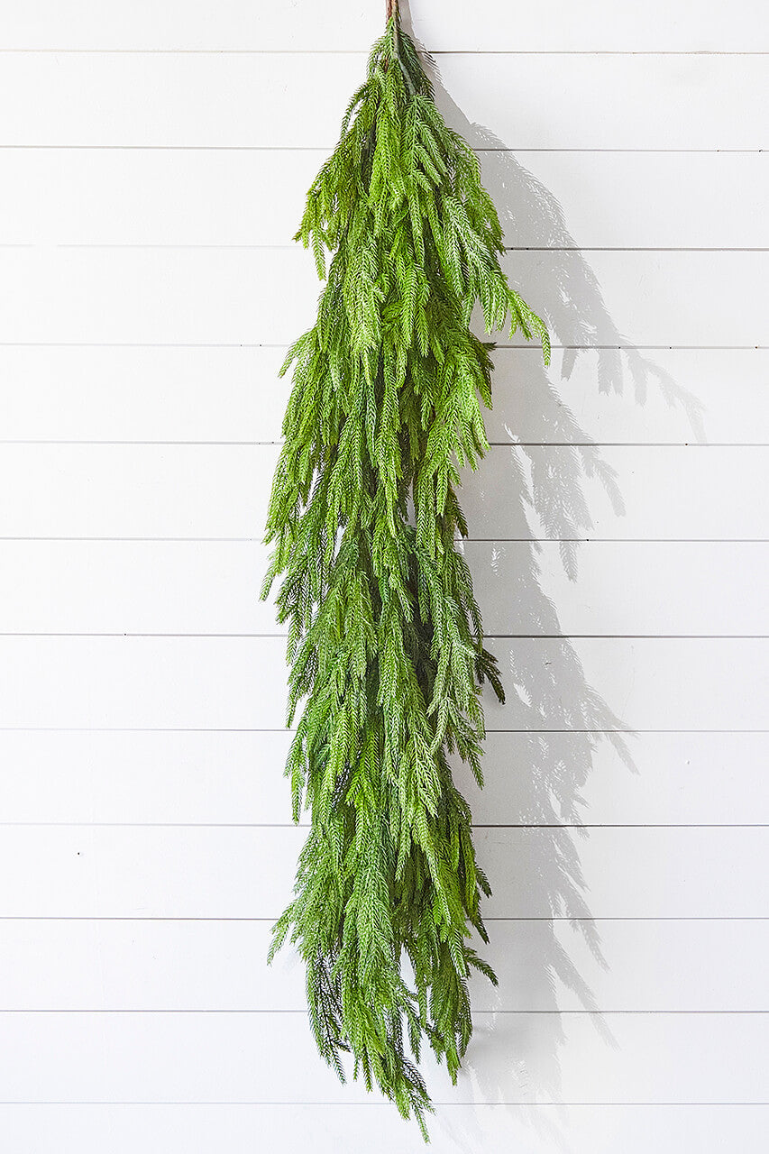 47" Real Touch Norfolk Pine Dripping Garland for Elegant Seasonal Styling