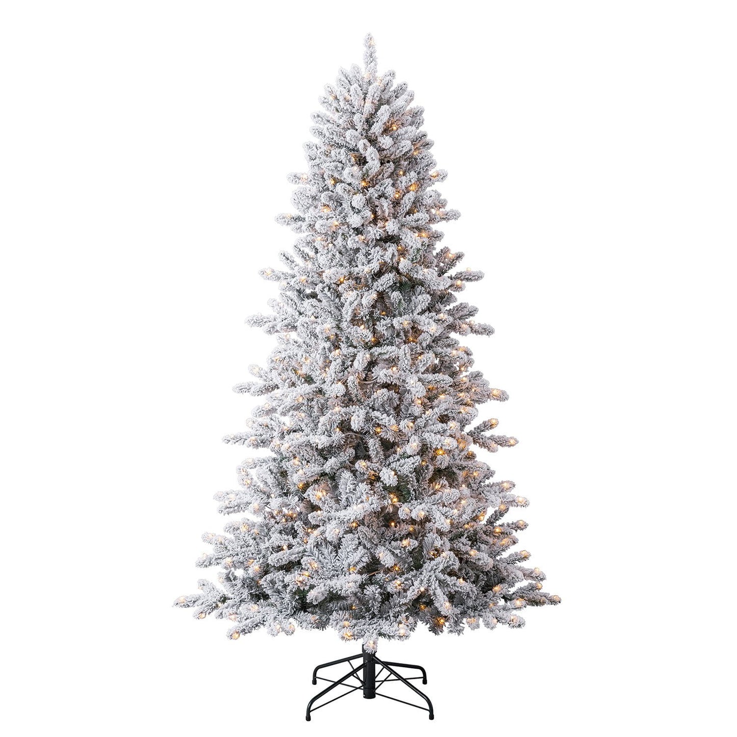 Member's Mark 7.5' Flocked Aspen Pre-Lit Christmas Tree | USA Decoration®
