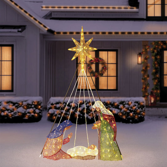 Member's Mark 6' Pre-Lit Nativity Scene with Chasing Light | USA Decoration®