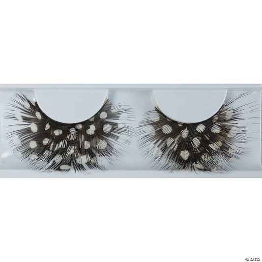 Eyelash Feather Dot Black/White