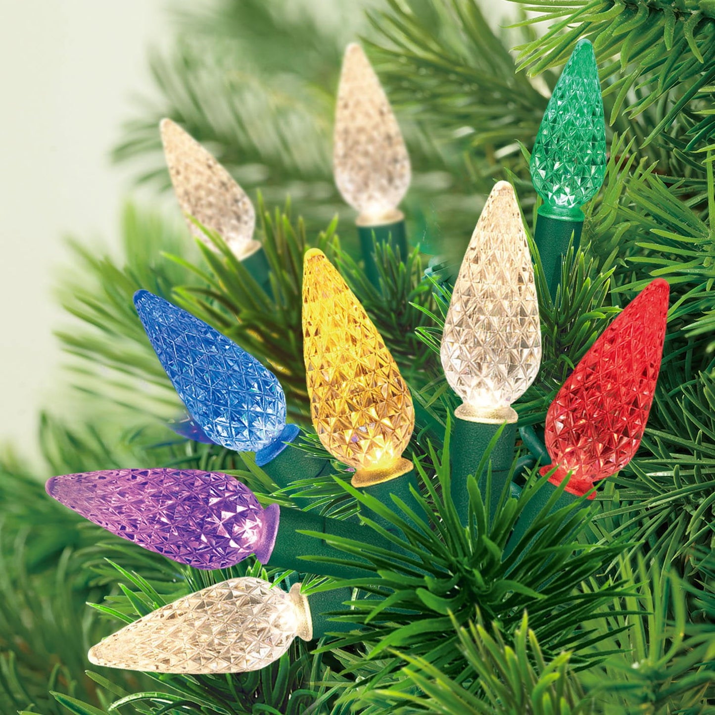 Member's Mark 150ct LED C6 Lights, 33.5' Lighted Length | USA Decoration®