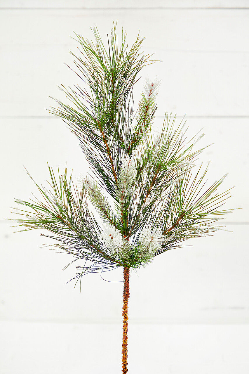 24” Christmas Flocked Pine Spray for Holiday Decor