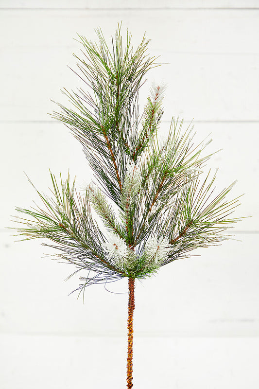 24” Christmas Flocked Pine Spray for Holiday Decor