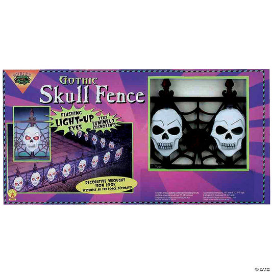 Gothic Skull Light-Up Fence | USA Decoration®
