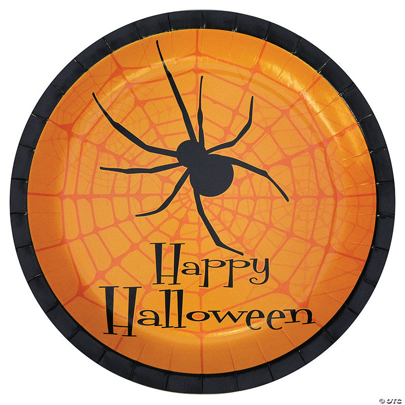 Happy Halloween Spider Party Paper Dinner Plates - 8 Ct. | USA Decoration®