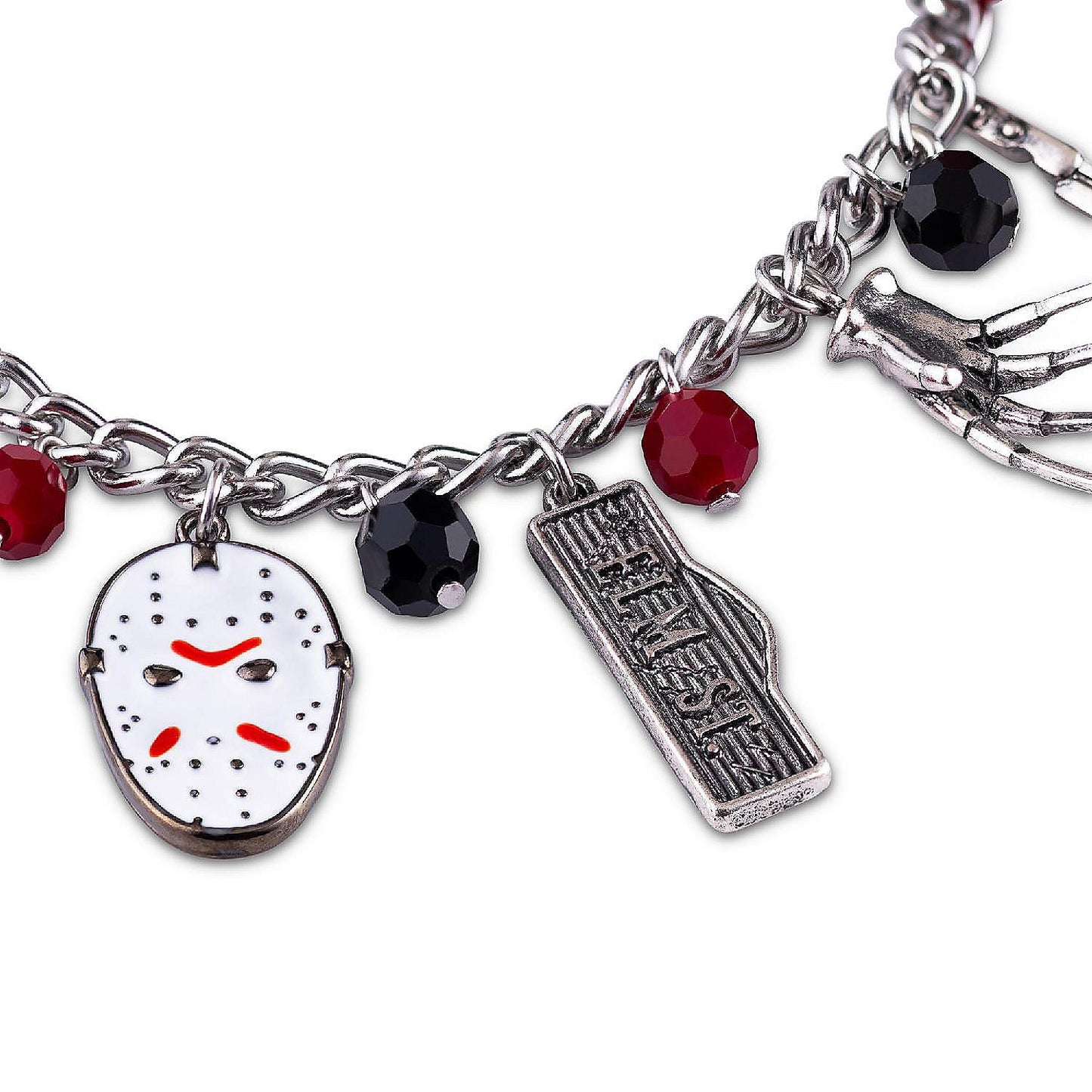 Freddy vs. Jason 15mm Enamel Charm Silver Finish Chain Bracelet Novelty Jewelry | USA Decoration®