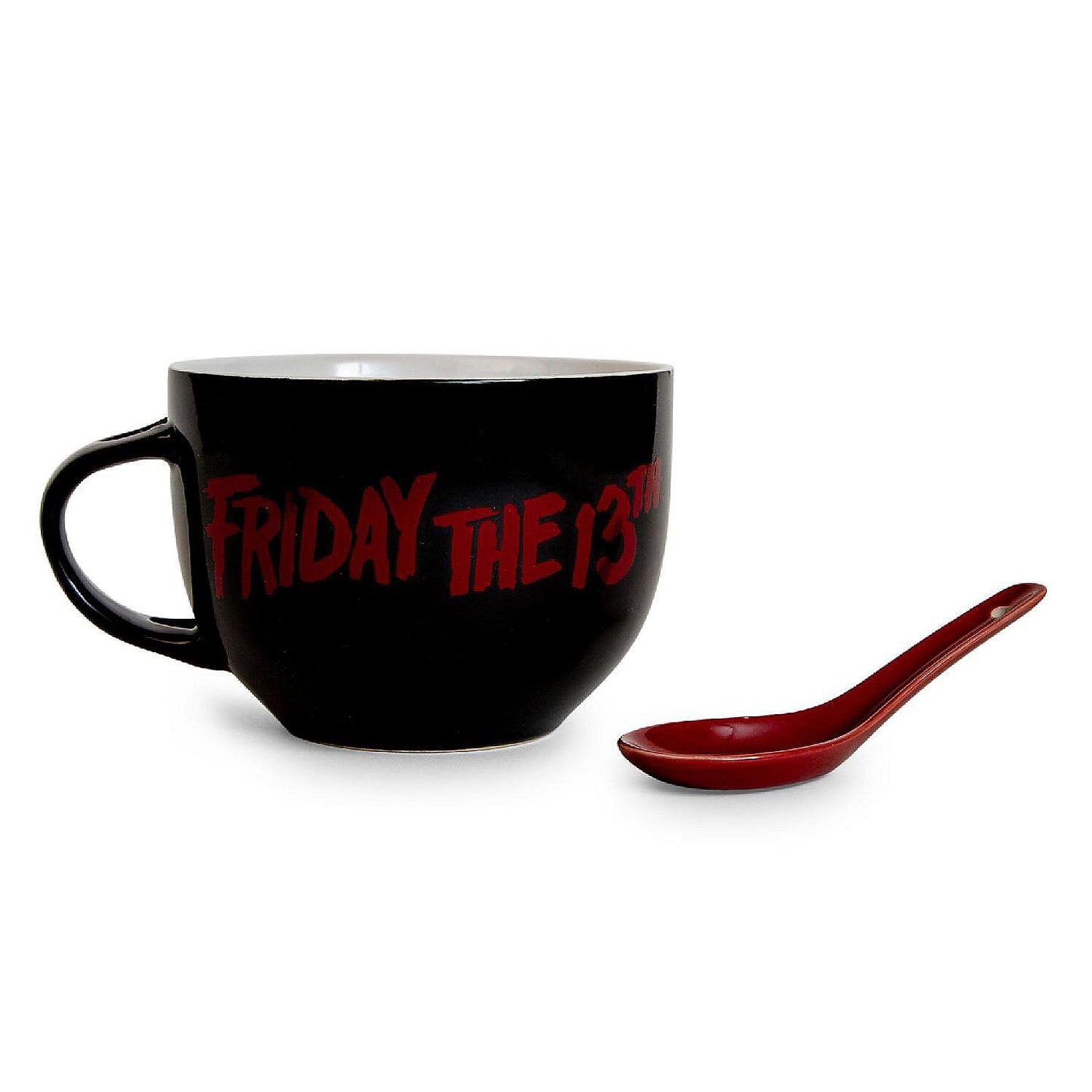 Friday the 13th Jason Voorhees Ceramic Soup Mug With Spoon Holds 24 Ounces | USA Decoration®