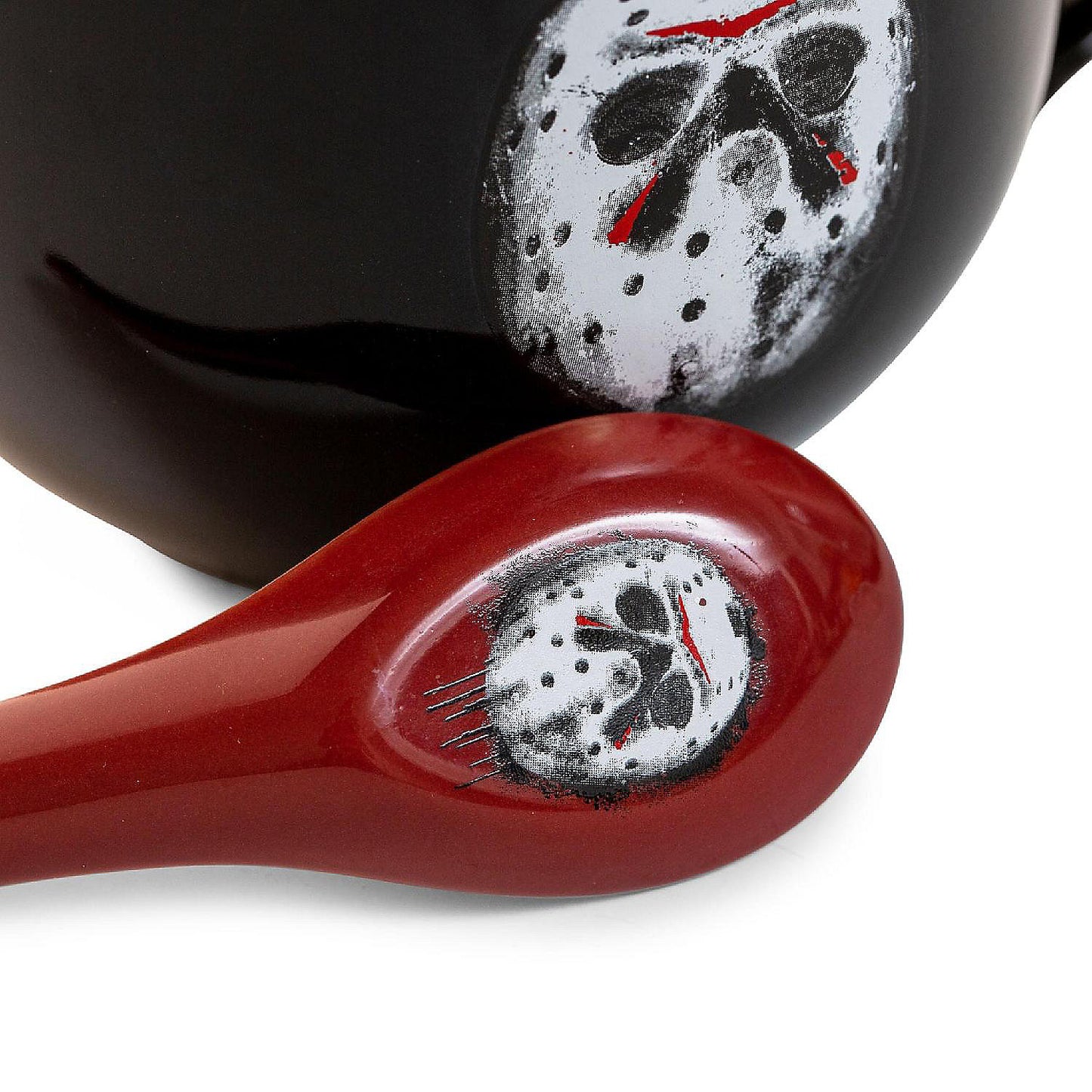 Friday the 13th Jason Voorhees Ceramic Soup Mug With Spoon Holds 24 Ounces | USA Decoration®