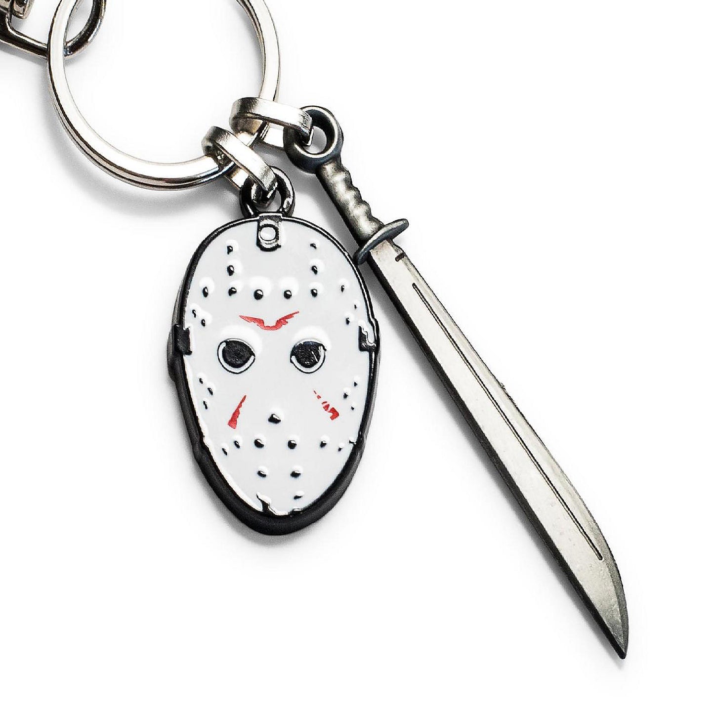 Friday The 13th Mask Machete Sword Heavy Duty Metal Car Backpack Keychain | USA Decoration®