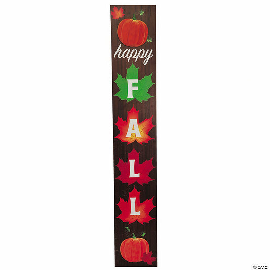 Each: 4 Ft. Leaves & Pumpkins Happy Fall Wood Porch Sign Outdoor Decoration | USA Decoration®
