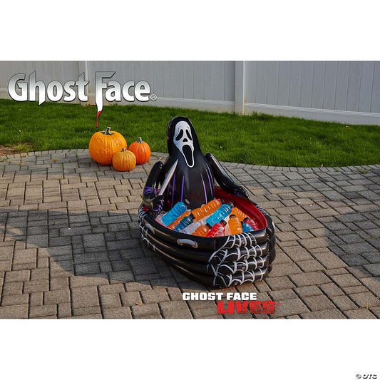 Inflatable Black & White Ghost Face Coffin Cooler | USA Decoration®