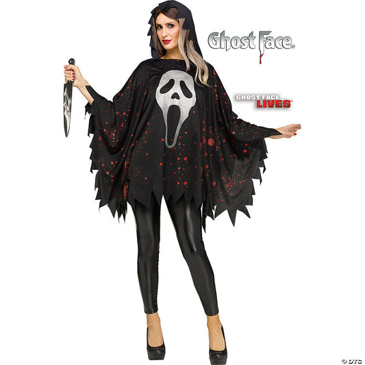 Poncho Ghostface Glitter | USA Decoration®