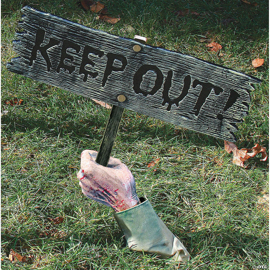 Keep Out Zombie Groundbreaker Sign Decoration | USA Decoration®